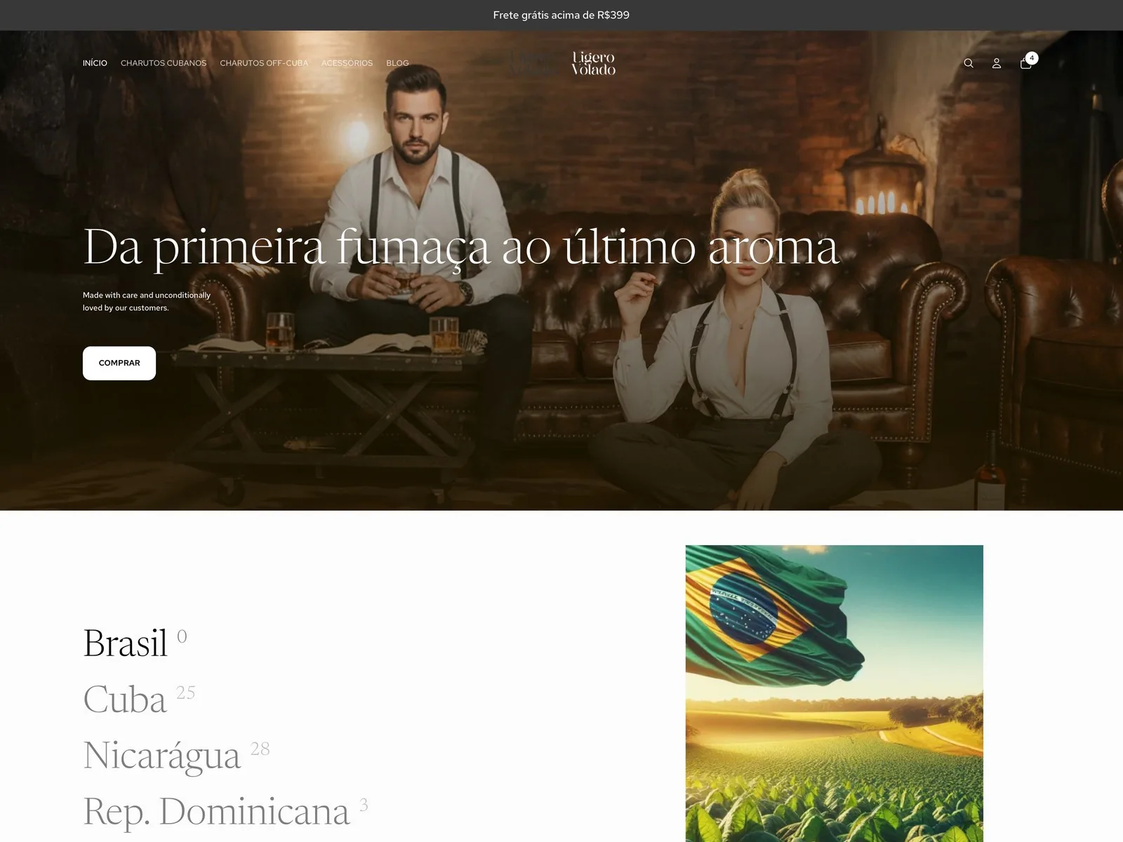 Home do site Ligero Volado, com fotografia de ambiente e navegação editorial